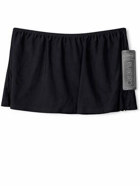 Catalina NWT Black Swim Skirt Size Large Solid Pull On Swim Bottom Cover Up